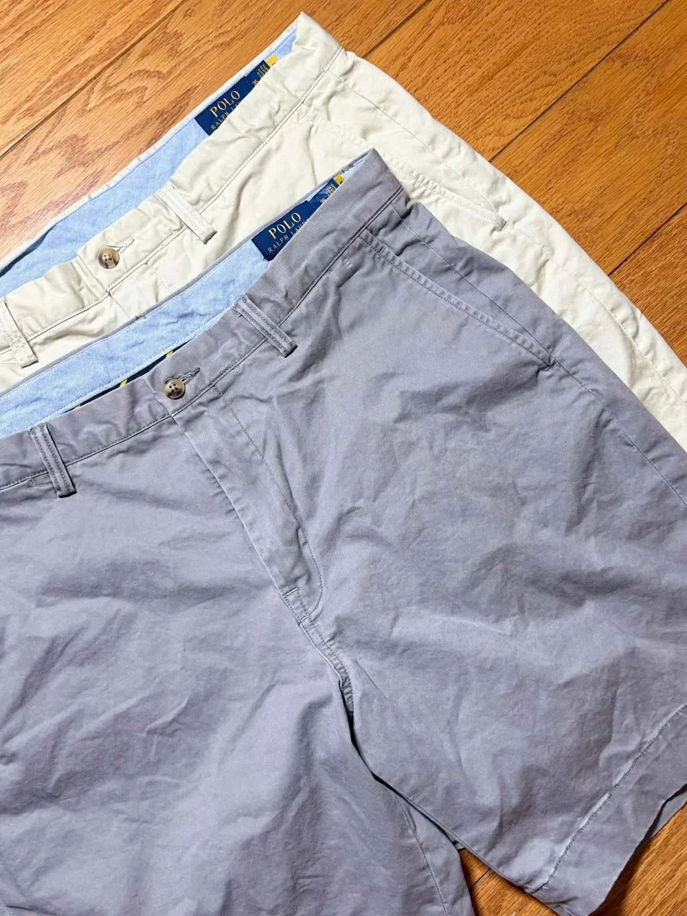 Polo Ralph Lauren Stretch Cotton Twill Chino Shorts Classic Mens Sz 35 Lot Of 2